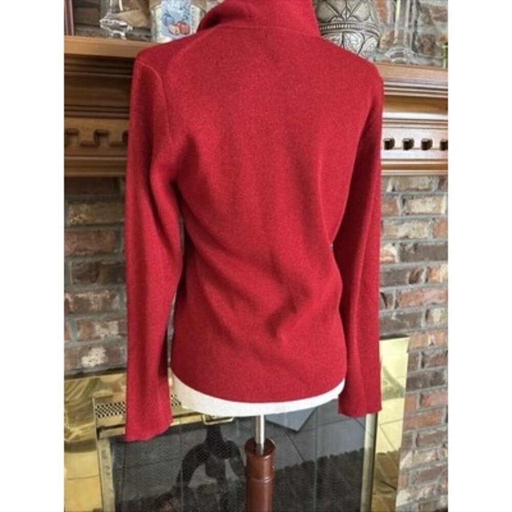Dressbarn Red Metallic Sweater Size Large Slim Fitted - Picture 3 of 6